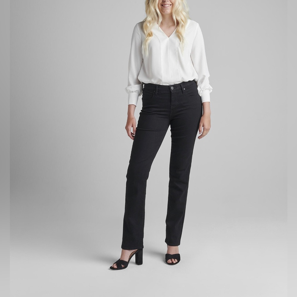 Ruby Mid Rise Straight Leg Jeans "void black"